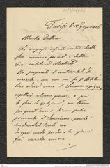 Nachlass Franz Steindachner, Brief von Giuseppe Scarpa an Franz Steindachner (12.06.1906), Inv.Nr. 440.06, Seite 1